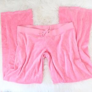 Juicy Couture Pink Velour Track Pants – Size L